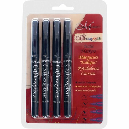 MANUSCRIPT PEN Manuscript Callicreative Markers Assortedg-Black, 4PK MM6409